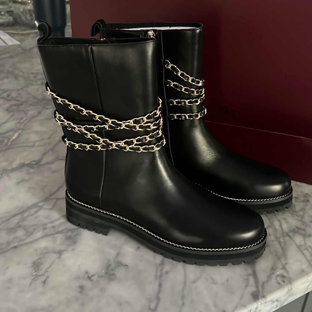 New Cecelia New York Misunderstood Chain Black Boots
